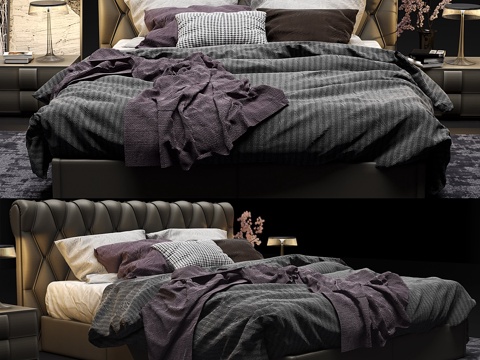  Poltrona Frau Bluemoon床3d模型 