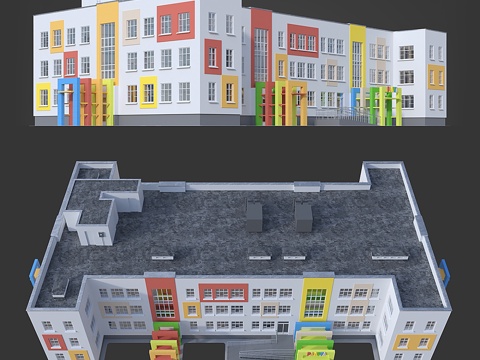  幼儿园彩虹3d模型 