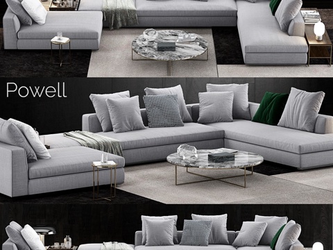  Minotti Powell沙发3d模型 