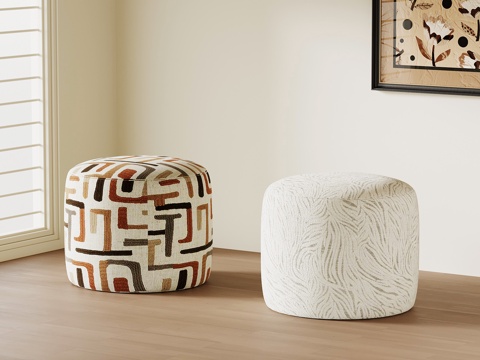  法式复古换鞋凳 沙发凳3d模型 