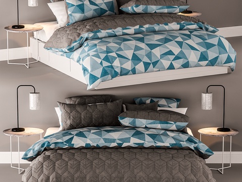  宜家Nordli双人床33d模型 