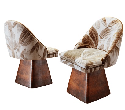  中古法式印花单椅3d模型 