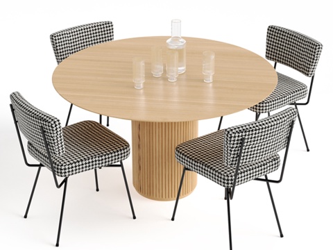  Elettra餐椅与Palais Royal餐桌3d模型 