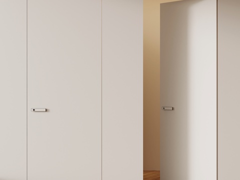 现代单开门 隐形门su模型