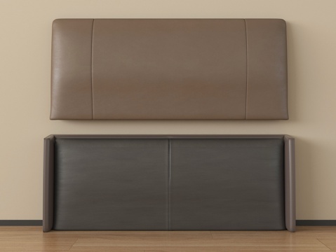  中古风床品 软包床头 床靠背su模型 