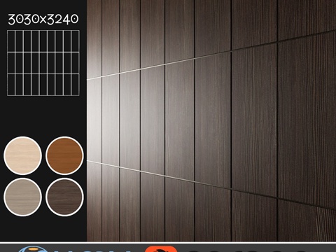  吸音装饰板4种，套装0173d模型 