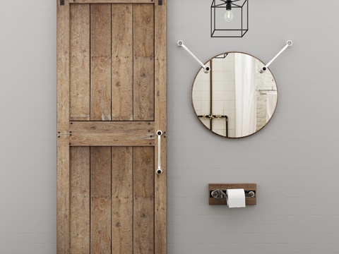  LOFT风格浴室装饰元素3d模型 