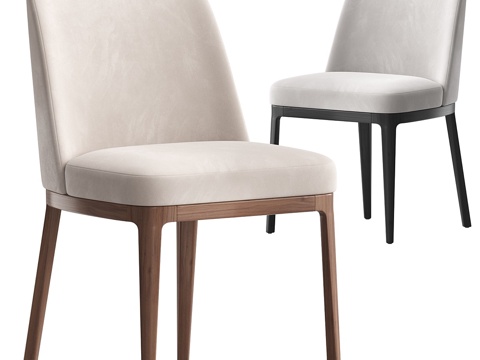  现代意式布艺木质单椅3d模型 