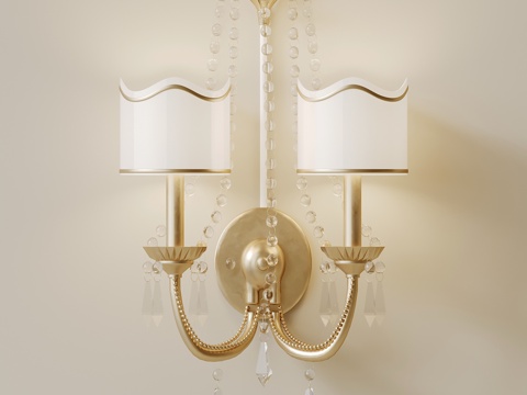  法式复古壁灯 金属壁灯3d模型 