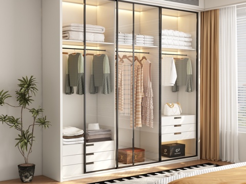  现代衣柜3d模型 