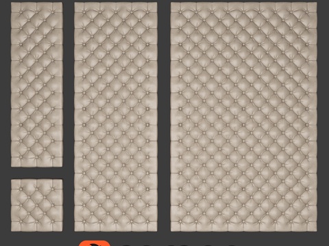  软质壁板，三件套3d模型 