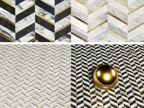  mosaique surface 牛津黑&amp;牛津蓝3d模型 