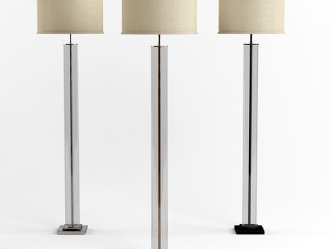  RH法式柱形玻璃落地灯3d模型 