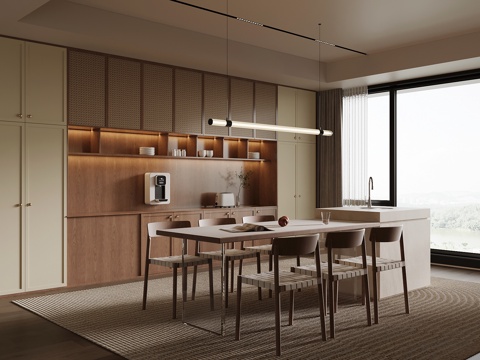  中古风餐厅3d模型 