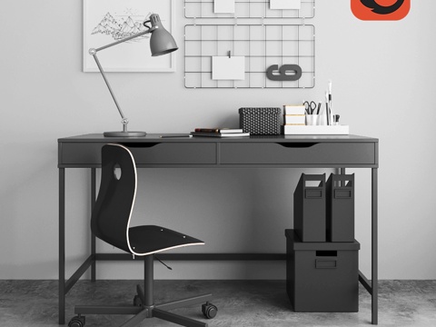  宜家工作区模型3d模型 