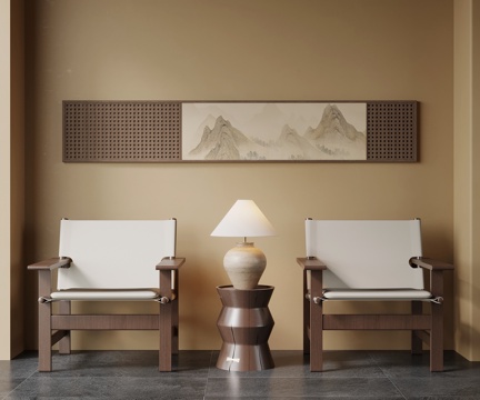 新中式休闲椅su模型