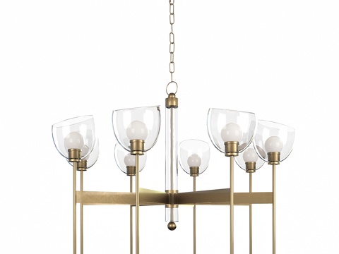  哈德逊河谷戴维斯八灯吊灯3d模型 