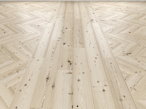  落叶松白木地板，三种款式。圣诞树，落叶松3d模型 