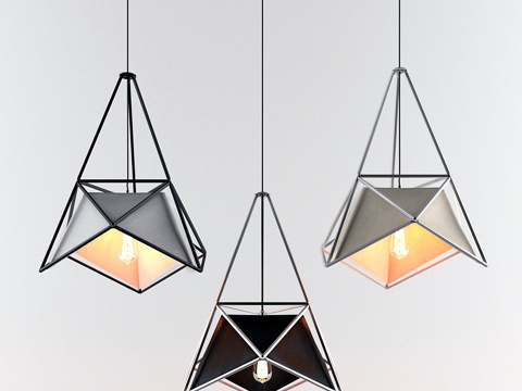  现代几何吊灯3d模型 