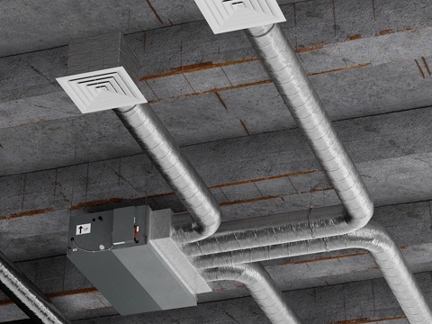  天花板通风系统3d模型 