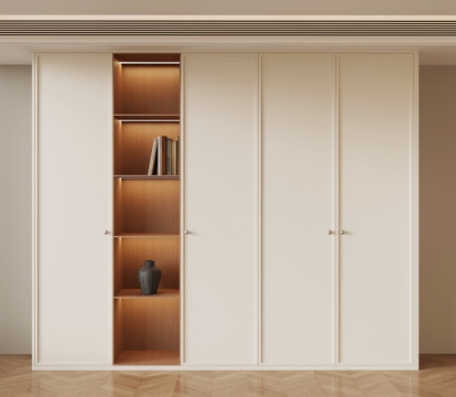 现代中古衣柜su模型