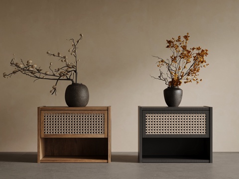 中古风床头柜su模型