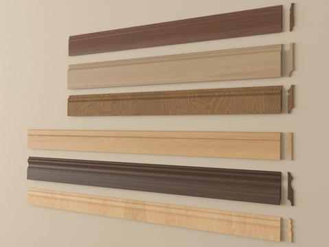 现代踢脚线 实木踢脚线su模型