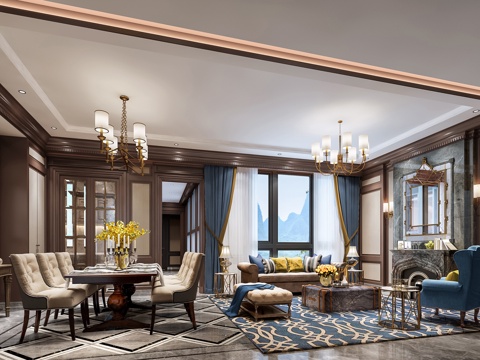 轻奢别墅 样板间 最新全套施工图 效果图合集cad施工图