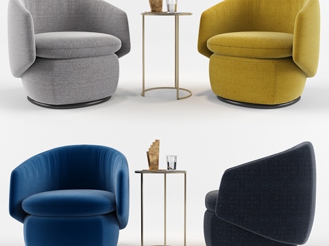  新月旋转椅_西橡木3d模型 