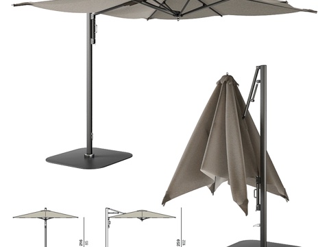  Dedon方形悬臂伞3d模型 