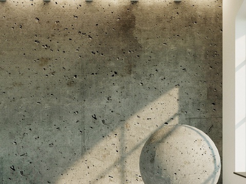  混凝土墙。旧混凝土。493d模型 