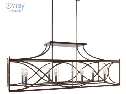  八光岛吊灯3d模型 