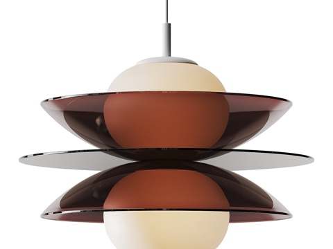  现代极简玻璃装饰小吊灯3d模型 