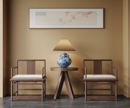  新中式休闲椅su模型 