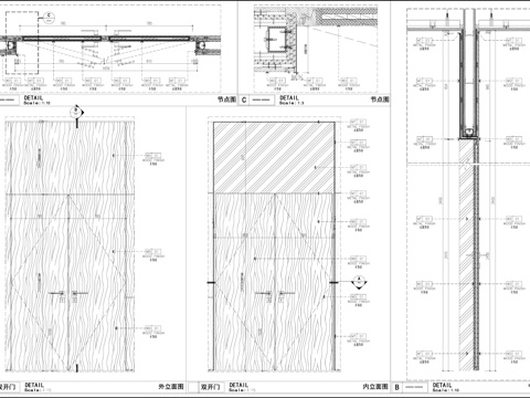 双开门平开门 实木木门  会所大门 门节点cad施工图cad施工图