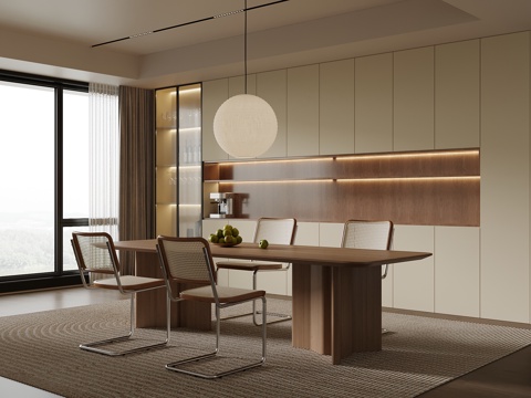  中古风餐厅3d模型 