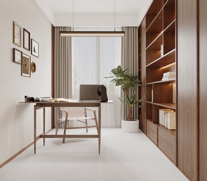  现代书房3d模型 