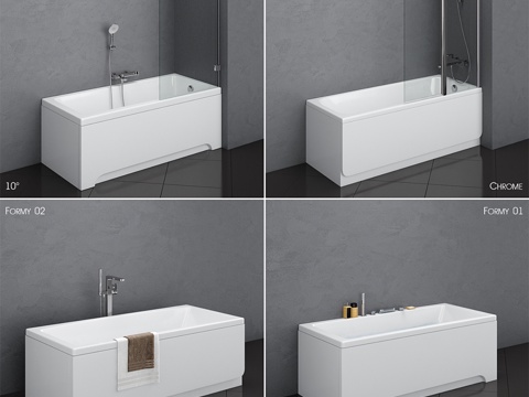  Ravak 13系列浴缸套装（10°，镀铬，Formy 0）3d模型 