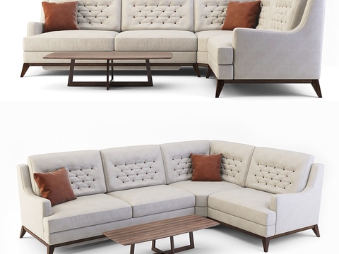  Fabio转角沙发3d模型 