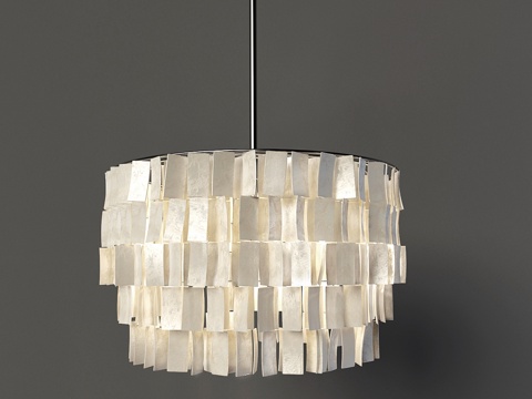  圆形贝壳吊灯3d模型 