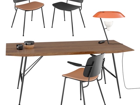  索博格扶手椅与桌组合3d模型 