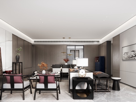 轻奢别墅 样板间 最新全套施工图 效果图合集cad施工图