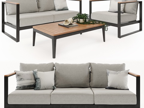  巴塞罗那户外沙发3d模型 