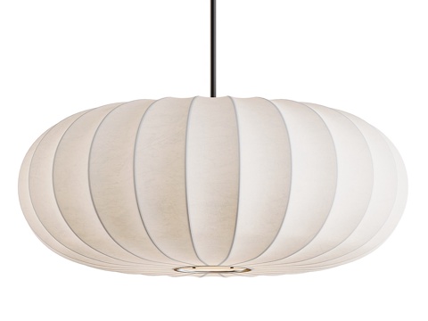  新中式灯笼布艺装饰吊灯3d模型 