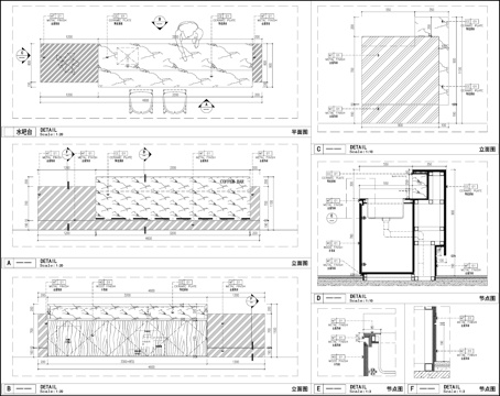 休息区水吧台 长方形吧台  石材吧台 吧台节点cad施工图