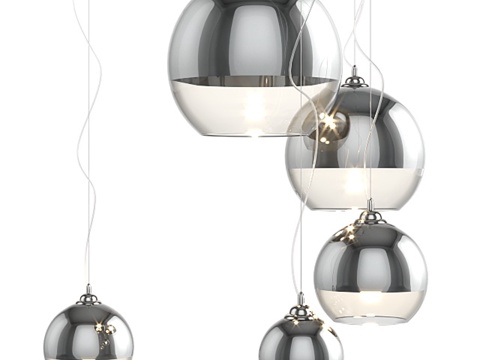  吊灯 Azzardo 银球 18, 25, 35, 403d模型 