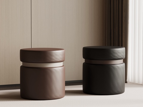  现代意式换鞋凳 皮质换鞋凳3d模型 