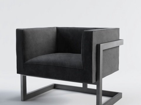  艾克霍兹Mendoza黑丝绒餐椅3d模型 