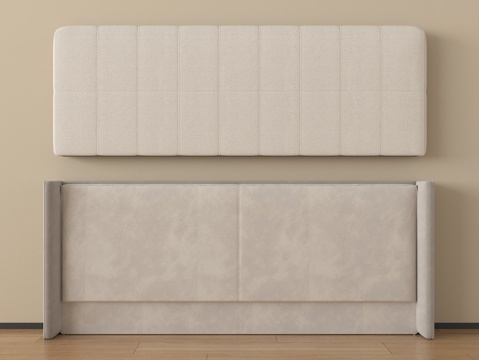  现代床靠背 床品 床头su模型 