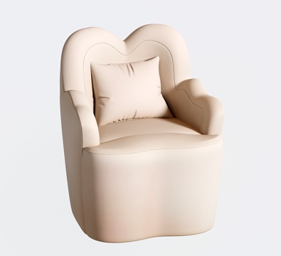 现代化妆椅 奶油梳妆椅 沙发椅 单人沙发 休闲椅su模型